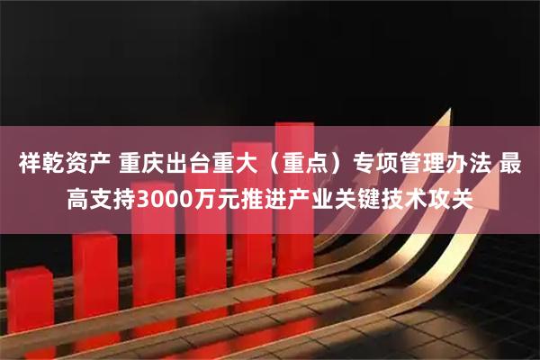 祥乾资产 重庆出台重大（重点）专项管理办法 最高支持3000万元推进产业关键技术攻关